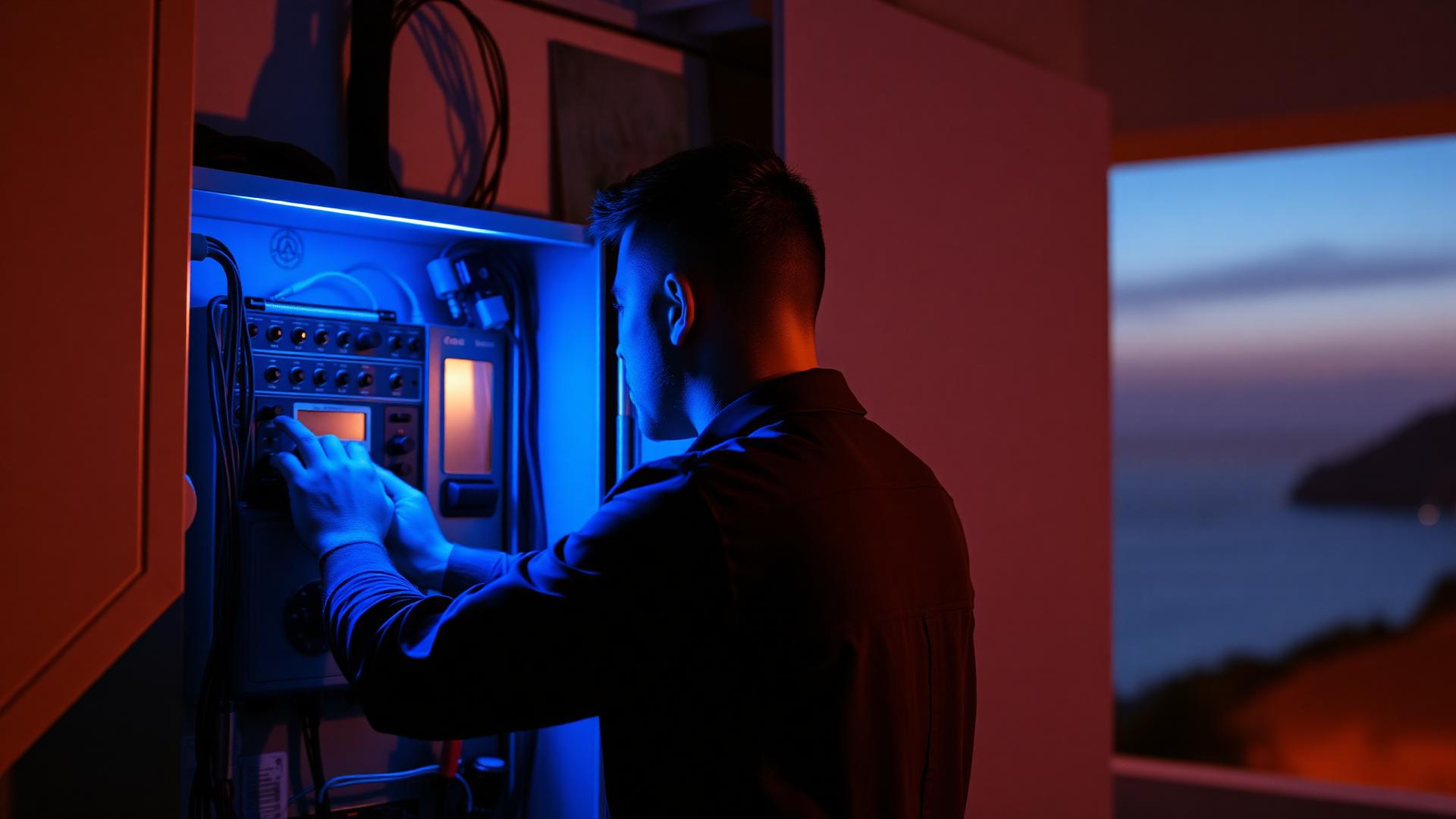 Électricien LDE Énergie en intervention sur la Côte d'Azur